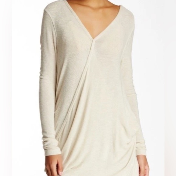 WE THE FREE PEOPLE Miss Rose Top Womens Beige Surplus Blouse Long Sleeve Medium - Picture 1 of 7